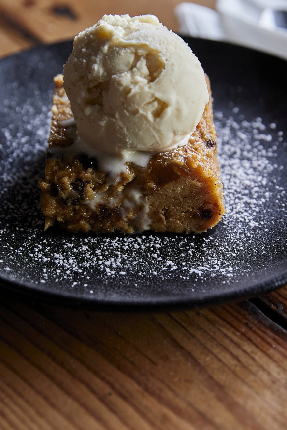 Panettone bread and butter pudding.
