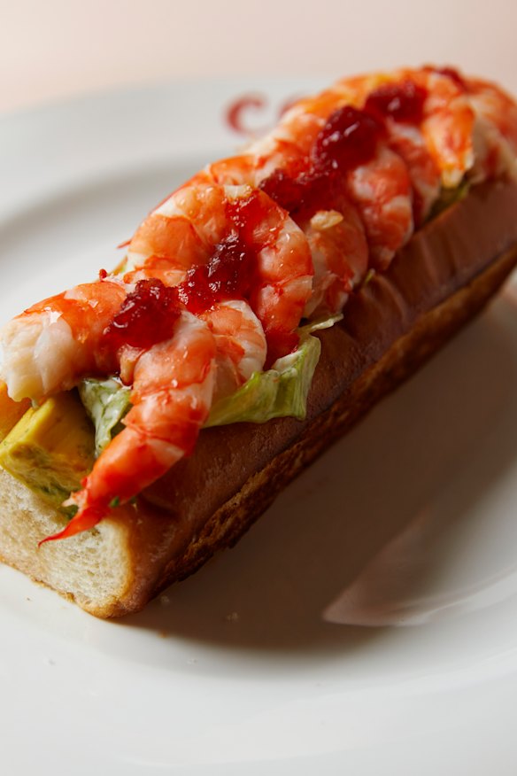Prawn roll, iceberg, avocado and sauce ravigote.