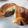 The signature brownie bomb is a brownie-croissant hybrid.