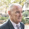Chris Dawson, who is now serving a lengthy prison sentence for the murder of his wife Lynette, outside the NSW Supreme Court in 2022.