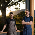 Three Blue Ducks Bellingen head chef Julien Vasseur and co-founder Darren Robertson.