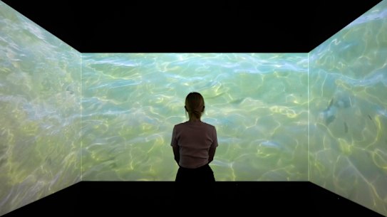 Maralitja (2021), by Gutinarra Yunupingu, at Bundanon’s Miwatj Yolngu: Sunrise People.