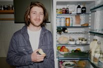 Hugh Allen and shares his fridge ingredients.
