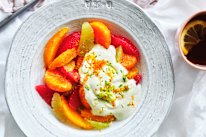 Adam Liaw’s citrus fruit salad with marmalade yoghurt.