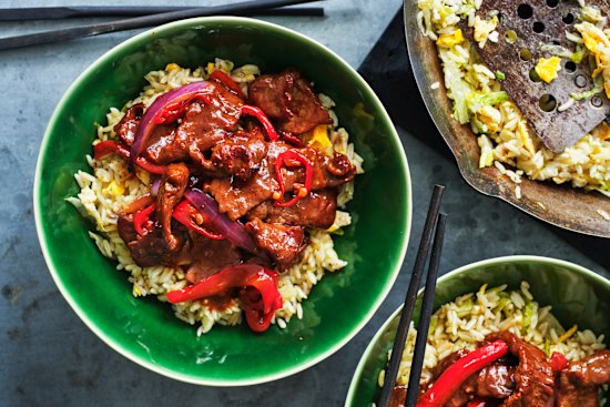 Hoisin chilli beef.
