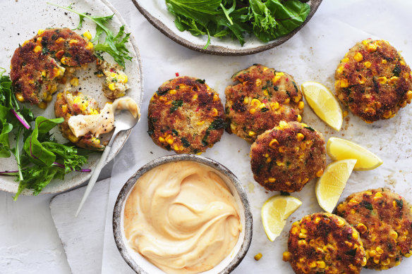 Spanner or blue swimmer work equally well in these crab cakes.  