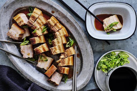 Simmered pork with ponzu.