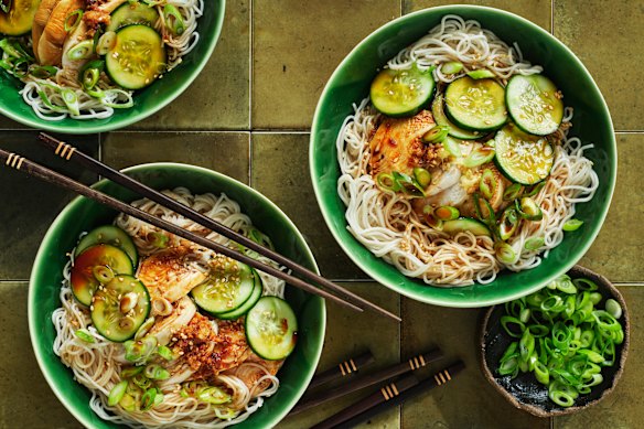 Substitute the chicken for prawns or tofu.