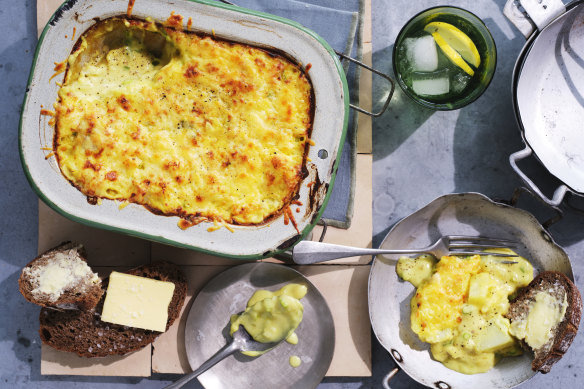 Curried fish gratin.