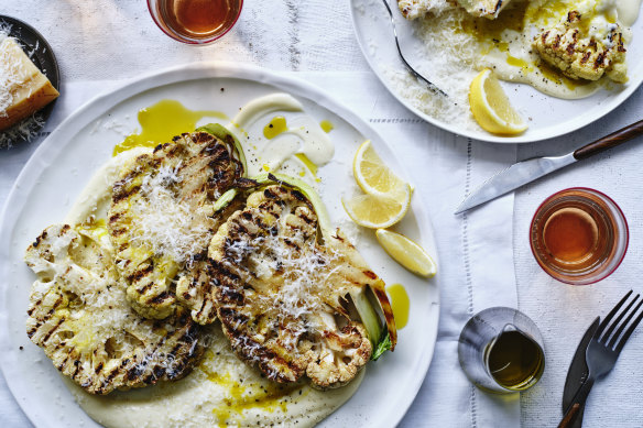 Barbecued cauliflower with mascarpone bechamel.