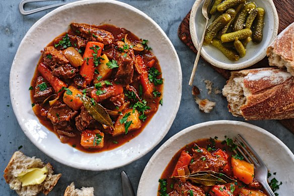 Malt vinegar beef stew.