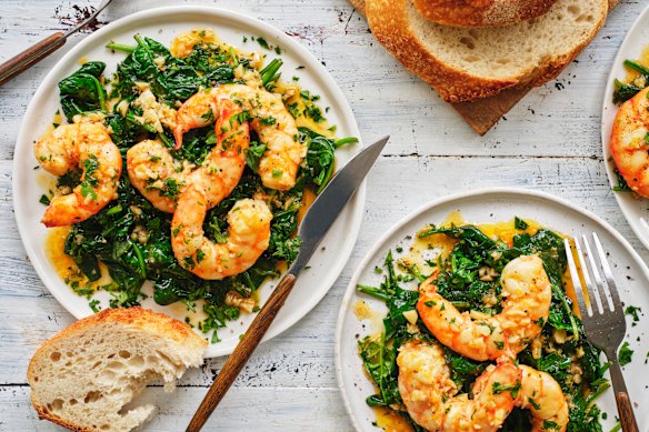 Serve these garlicky prawns with bread and/or pasta.
