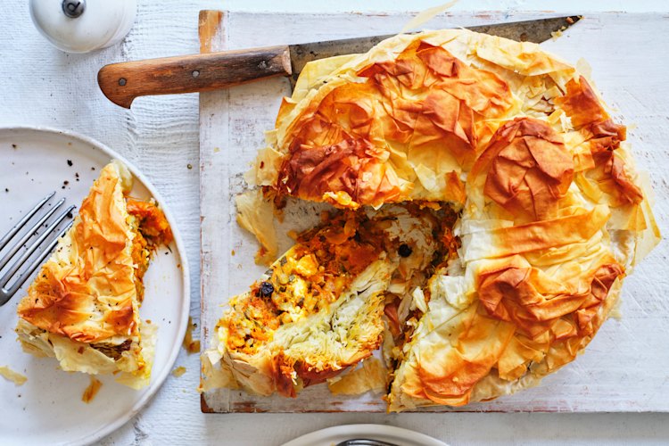 Julia Busuttil Nishimura's pumpkin and feta filo pie.