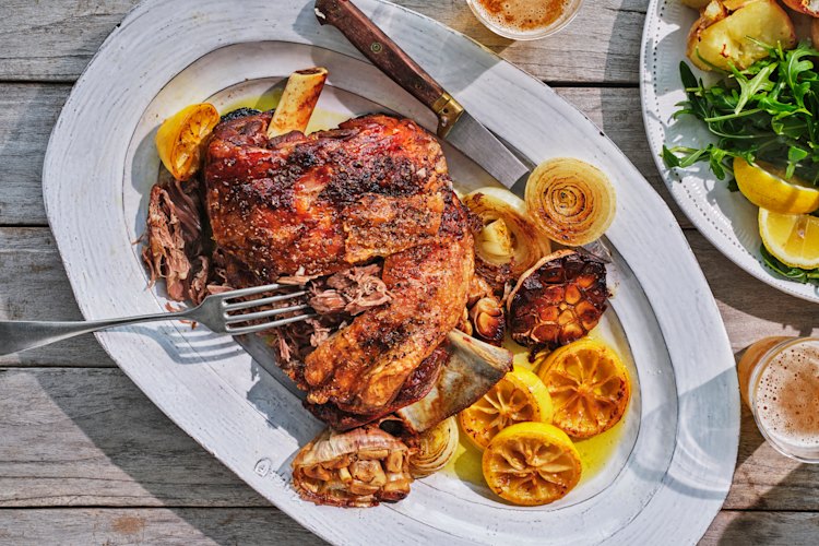 Adam Liaw's roast lamb shoulder makes a great Easter main.