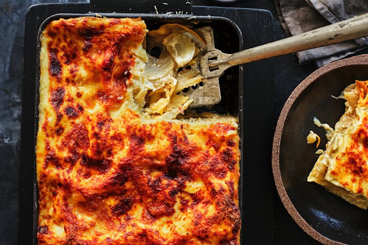 Julia Busuttil Nishimura's lemon and fennel lasagne.
