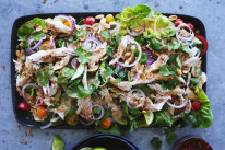 Satay roast chicken salad.
