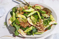 Pork, apple and spring onion salad.