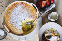 Serve this citrusy pudding with cream and fresh berries.