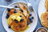 Blueberry pancakes.