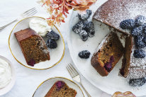 Julia Busuttil Nishimura’s blackberry and espresso hazelnut cake.