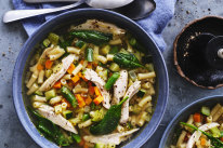 Roast chicken noodle soup.