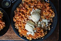 Cornflake apple crumble.