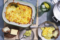 Curried fish gratin.