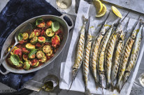 Julia Busuttil Nishimura’s grilled garfish with Maltese-style zucchini.