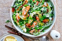 Smoked salmon and avocado salad.