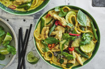 Green curry noodles.