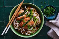 Traditionally, this dish is made with a long Japanese onion called negi, but spring onions are a wonderful substitute