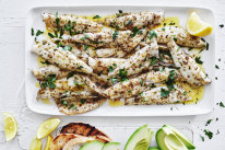 Pan-fried whiting with lemon.