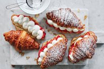 Strawberry and cream croissants.