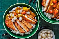 Japanese-style chicken schnitzel curry.