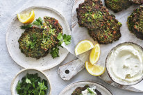 Danielle Alvarez’s green pea and spinach fritters.