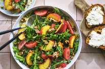 Peach and goat’s cheese salad.