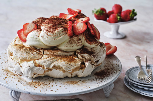 Chocolate and cinnamon pavlova.