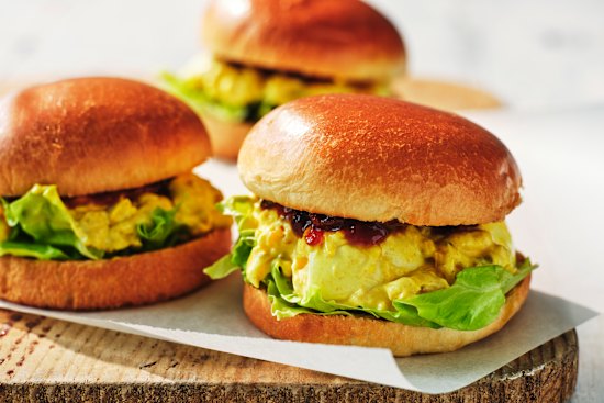 Curried egg salad rolls.