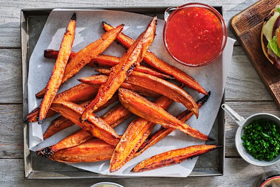 Sweet potato wedges.