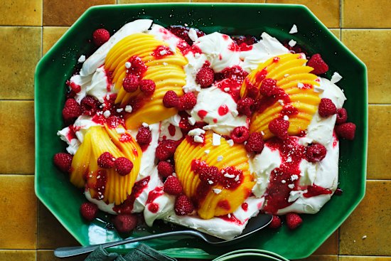 Raspberry and mango eton mess.