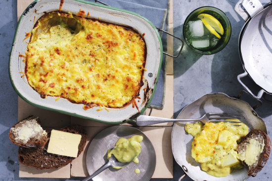 Curried fish gratin.