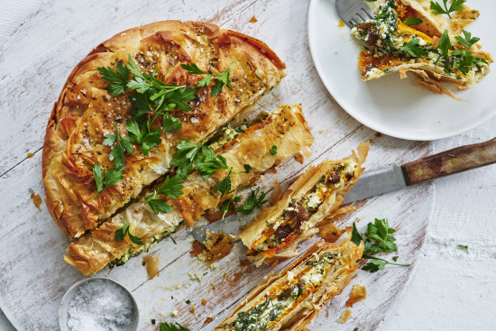 Karen Martini’s pumpkin, herb and feta filo pie.