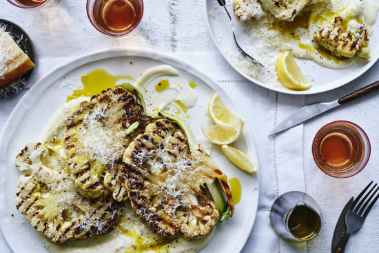 Barbecued cauliflower with mascarpone bechamel.