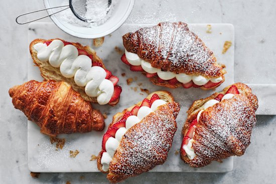 Strawberry and cream croissants.