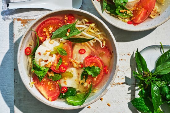 Vietnamese sour fish soup.