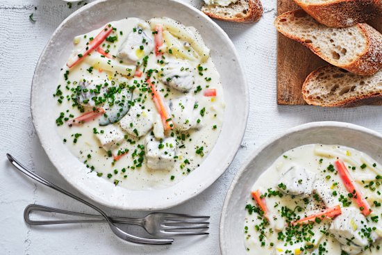 Adam Liaw’s Norwegian fish stew is a slightly less soupy version of a popular dish in Bergen.
