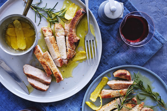 Lemony pork chops.