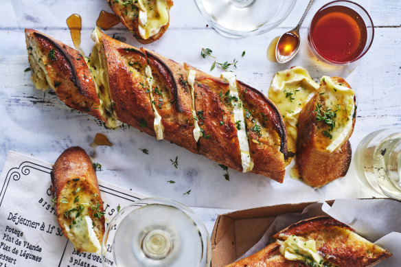 Garlic and brie baguette.