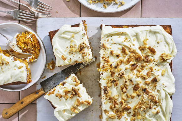 The addition of pineapple makes this carrot cake extra moist.