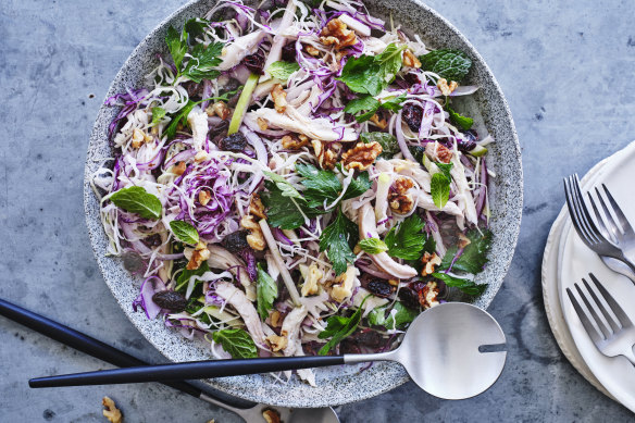 Chicken salad with cranberries and raisins.